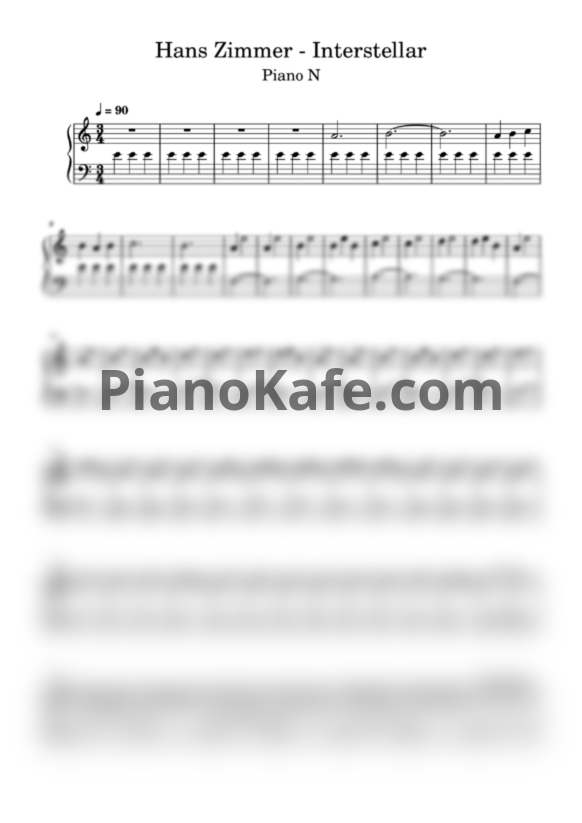 Ноты Hans Zimmer - Interstellar main theme (Piano N)