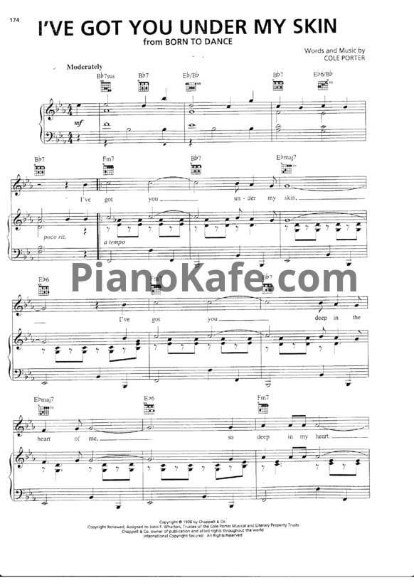 Ноты Cole Porter - I've got you under my skin