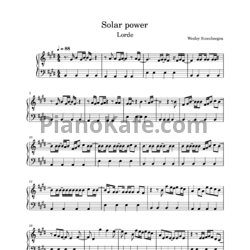 Ноты Lorde - Solar power - предпросмотр