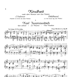 Ноты С. Борткевич - Детство (Op. 39) - предпросмотр