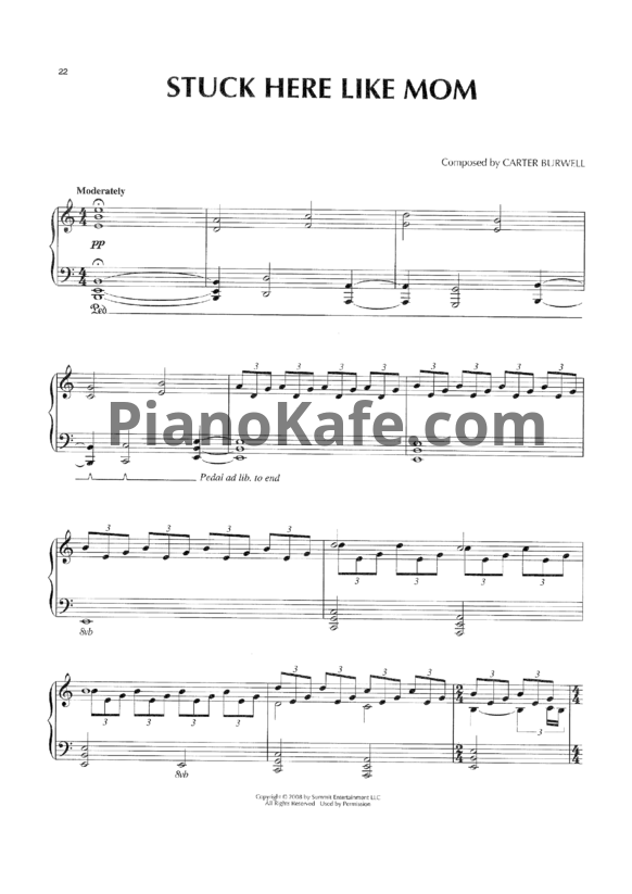 Ноты Carter Burwell - Stuck here like mom