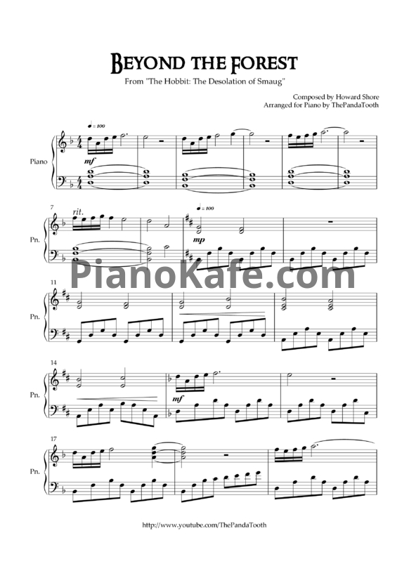 Ноты Howard Shore - Beyond the forest