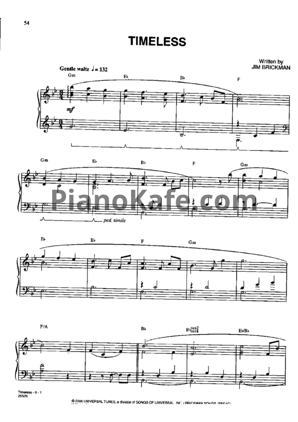 Ноты Jim Brickman - Timeless