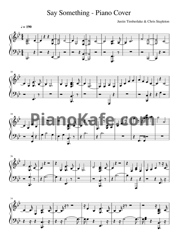 Ноты Justin Timberlake feat. Chris Stapleton - Say something