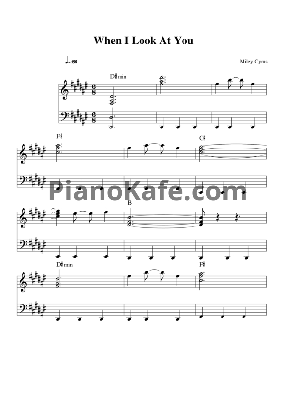 Ноты Miley Cyrus - When I look at you