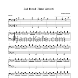 Ноты Bastille - Bad blood - предпросмотр