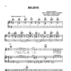 Ноты Cher - Believe - предпросмотр