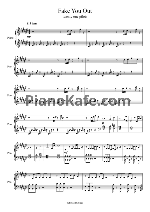 Ноты Twenty one pilots - Fake you out