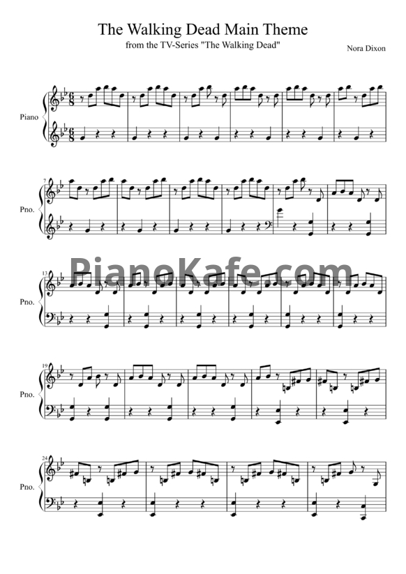 Ноты Bear McCreary - The Walking Dead main theme
