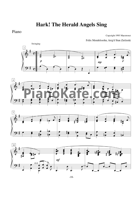 Ноты Феликс Мендельсон - Hark! The Herald angels sing