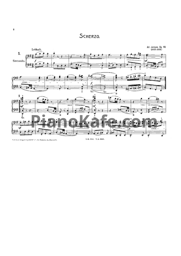 Ноты А. Йенсен - 3 пьесы для фортепиано в 4 руки (Op. 18)