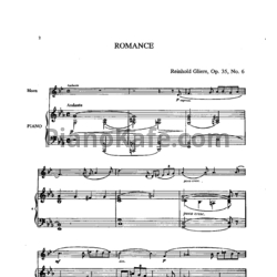 Sheets Рейнгольд Глиэр - Романс (Op. 35, №6) - preview