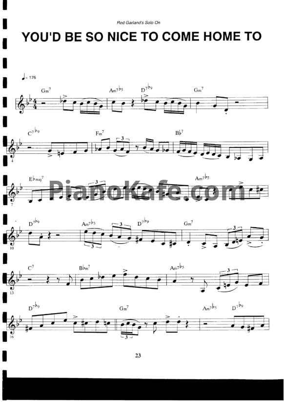 Ноты Red Garland - You'd be se nice to come home to (Piano solo)