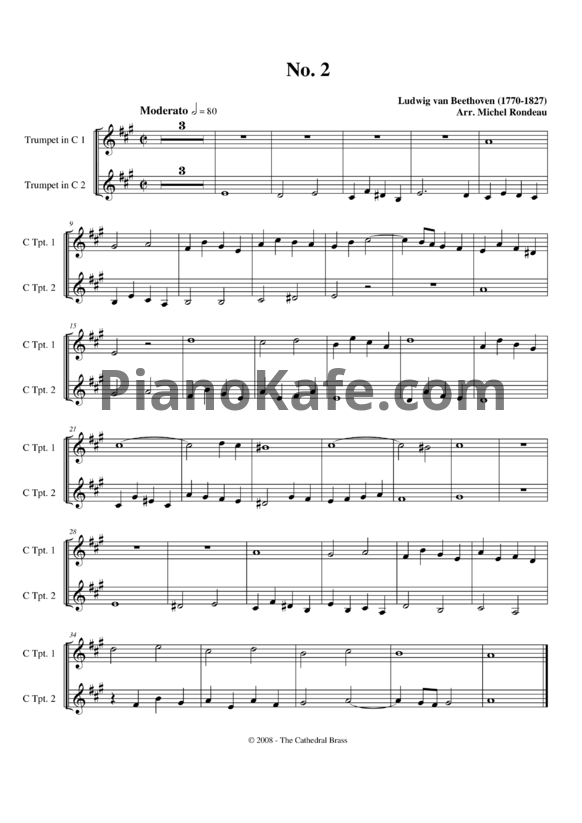 Ноты Л. В. Бетховен - Fifteen Fugues for Brass No. 2