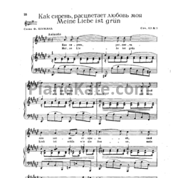 Ноты И. Брамс - Как сирень, расцветает любовь моя (Соч. 63 №5) - предпросмотр