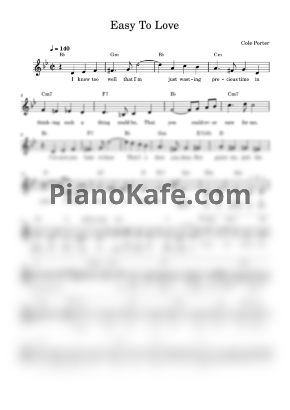 Ноты Cole Porter - Easy to love (Вокальная партия)