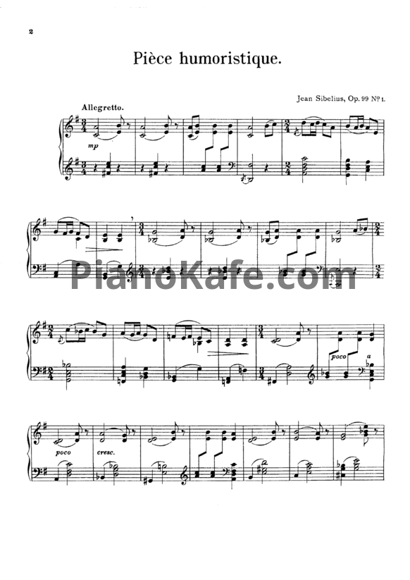 Ноты Ян Сибелиус - 8 пьес для фортепиано (Ор. 99)