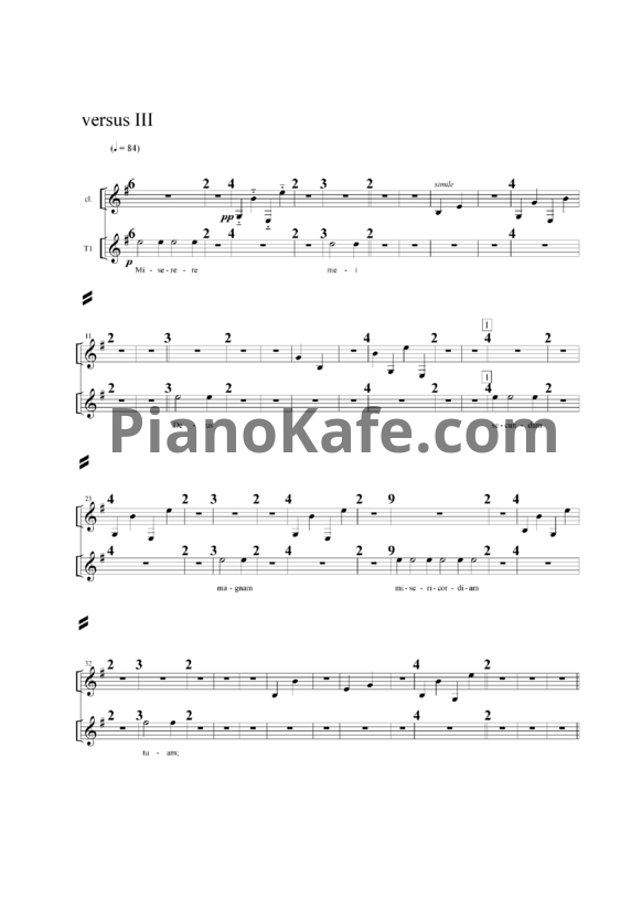 Ноты Арво Пярт - Miserere