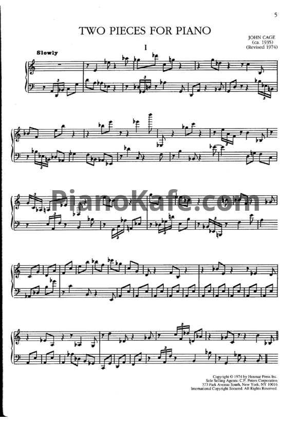 Ноты John Cage - Two pieces (1935)