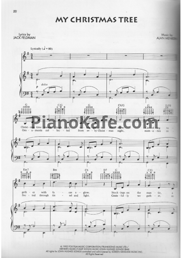 Ноты Alan Menken - My Christmas tree