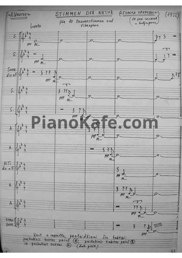 Ноты Альфред Шнитке - Голоса природы (Op. 79)