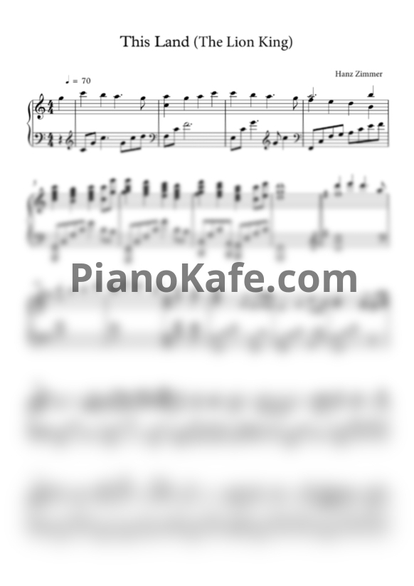 Ноты Hans Zimmer - This land