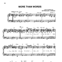 Sheets Extreme - More than words (Piano solo) - preview