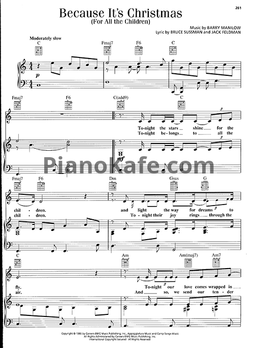 Ноты Barry Manilow - Because it's Christmas (For all the children)