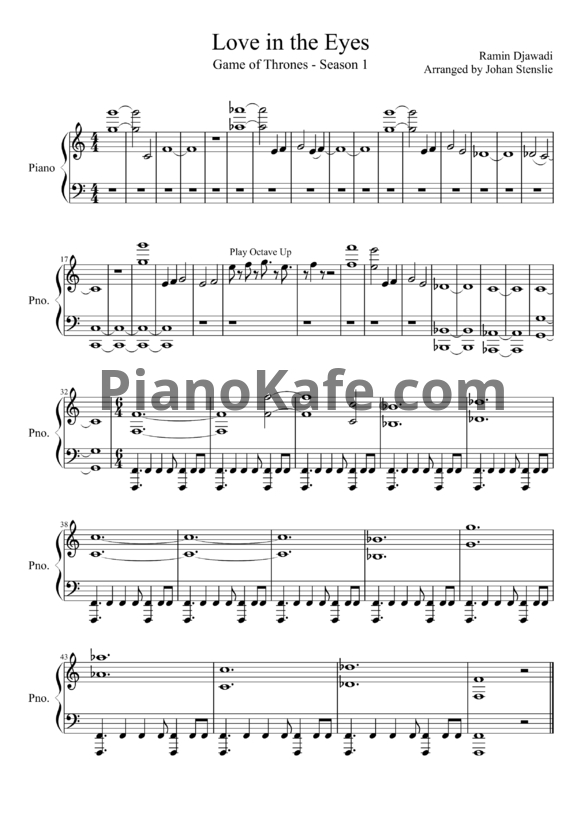Ноты Ramin Djawadi - Love in the Eyes