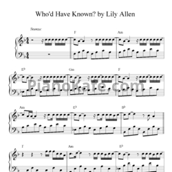 Ноты Lily Allen - Who'd have known - предпросмотр