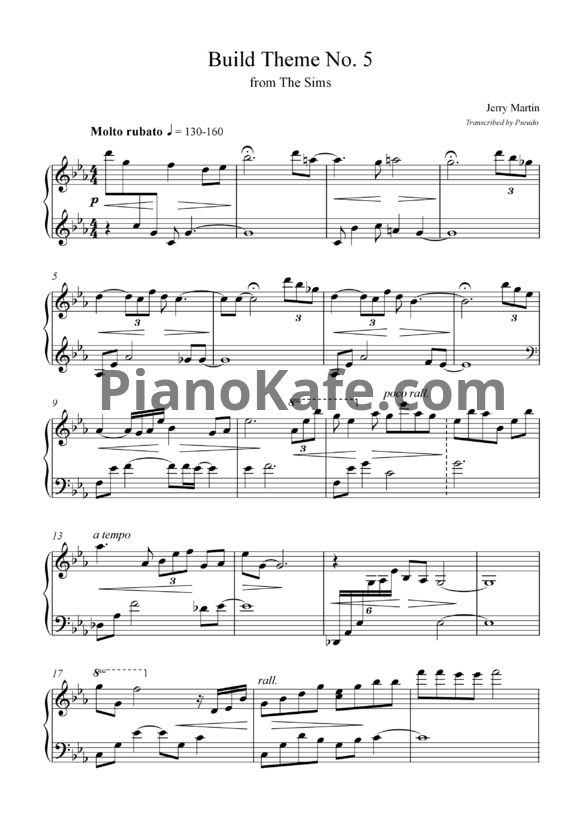 Ноты Jerry Martin - Build theme No. 5
