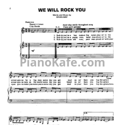 Ноты Queen - We will rock you - предпросмотр