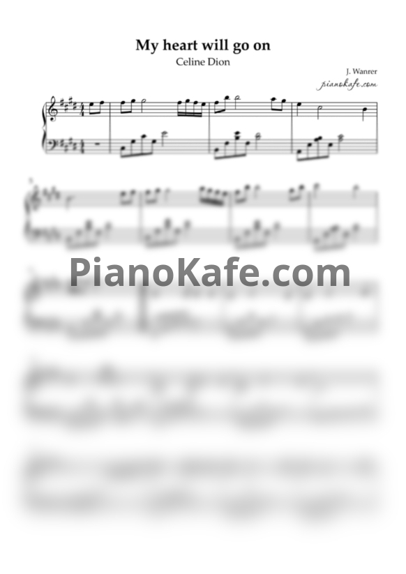 Ноты Celine Dion - My heart will go on (Piano cover)