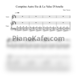 Ноты Yann Tiersen - Comptine autre ete & La valse D'Amelie - предпросмотр