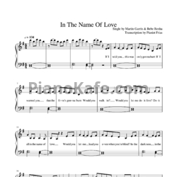 Ноты Martin Garrix & Bebe Rexha - In the name of love - предпросмотр