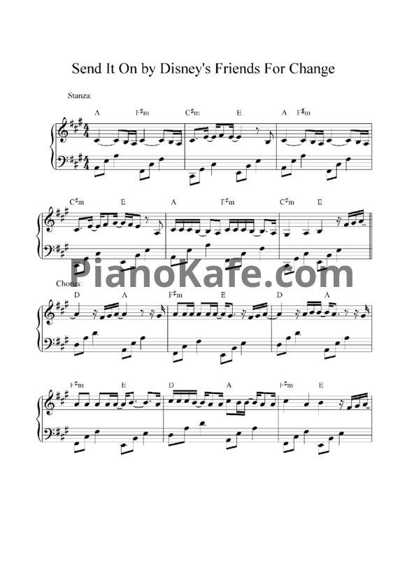 Ноты Disney's friends for change - Send it on