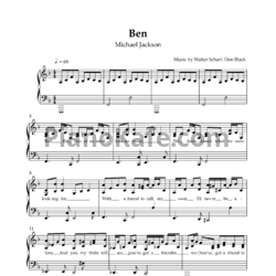 Ноты Michael Jackson - Ben (Easy piano cover) - предпросмотр