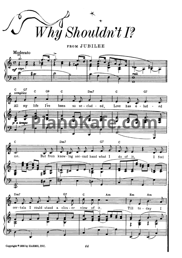 Ноты Cole Porter - Why shouldn't I?