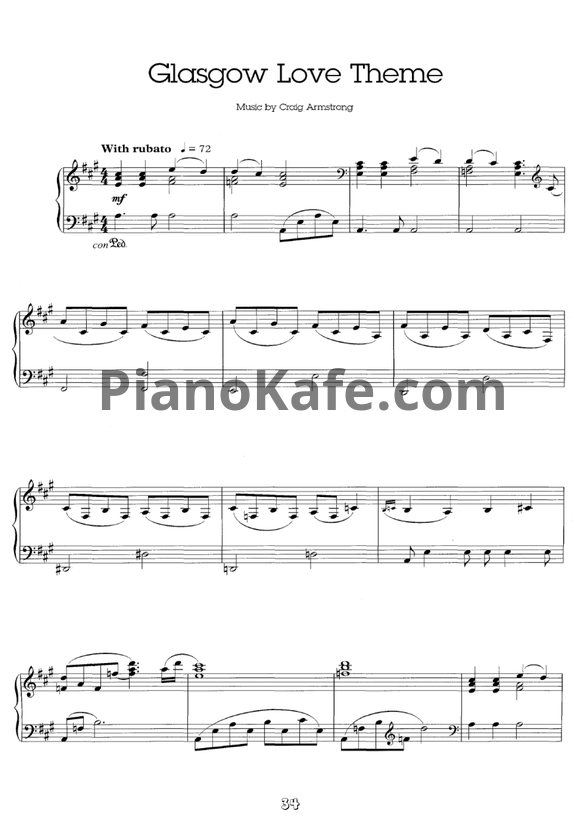 Ноты Craig Armstrong - Glasgow Love Theme (Версия 2)