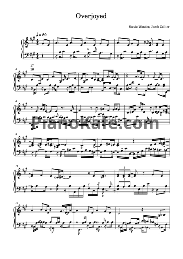 Ноты Jacob Collier - Overjoyed