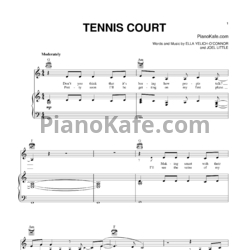 Ноты Lorde - Tennis court - предпросмотр
