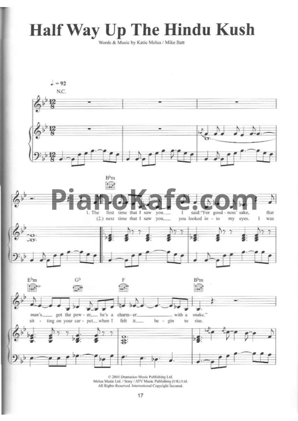 Ноты Katie Melua - Half way up the hindu kush