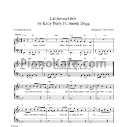 Ноты Katy Perry feat. Snoop Dogg - California gurls (Piano cover) - предпросмотр