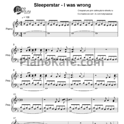 Ноты Sleeperstar - I was wrong - предпросмотр