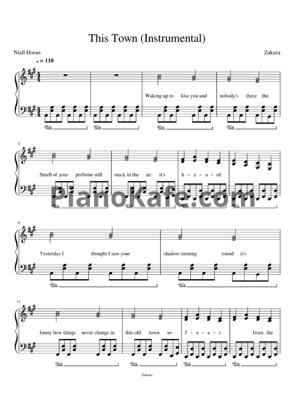 Ноты Niall Horan - This town