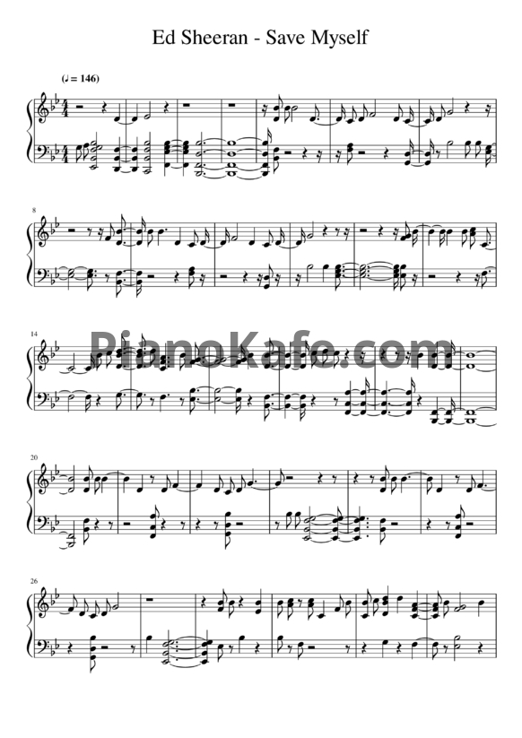 Ноты Ed Sheeran - Save myself (Piano cover)
