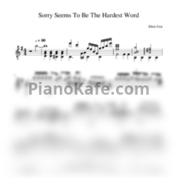 Ноты Elton John - Sorry seems to be the hardest word (гитара) - предпросмотр