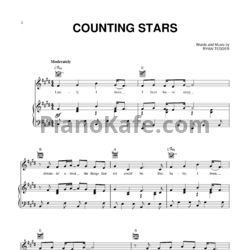 Ноты One Republic - Counting stars - предпросмотр