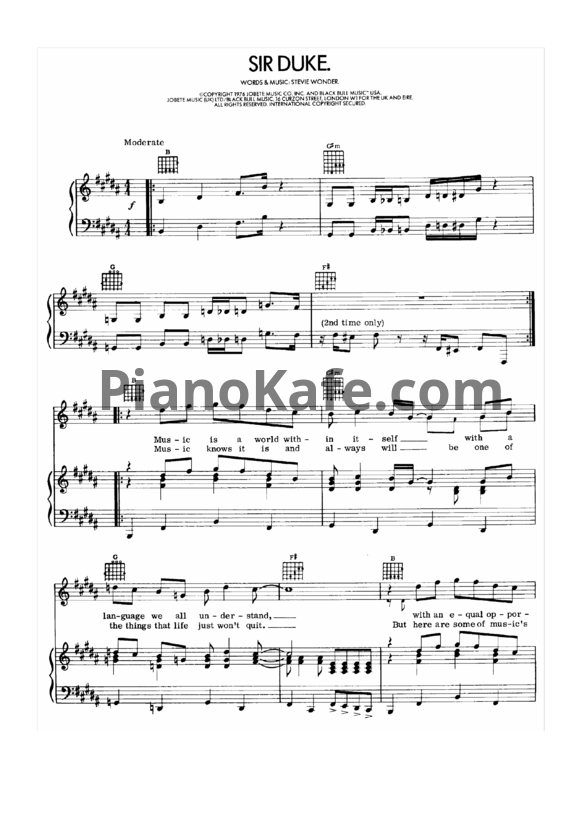 Ноты Stevie Wonder - Sir duke