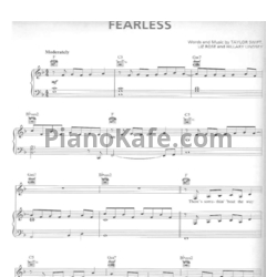 Ноты Taylor Swift - Fearless - предпросмотр